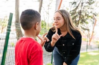 non verbal child and mentor
